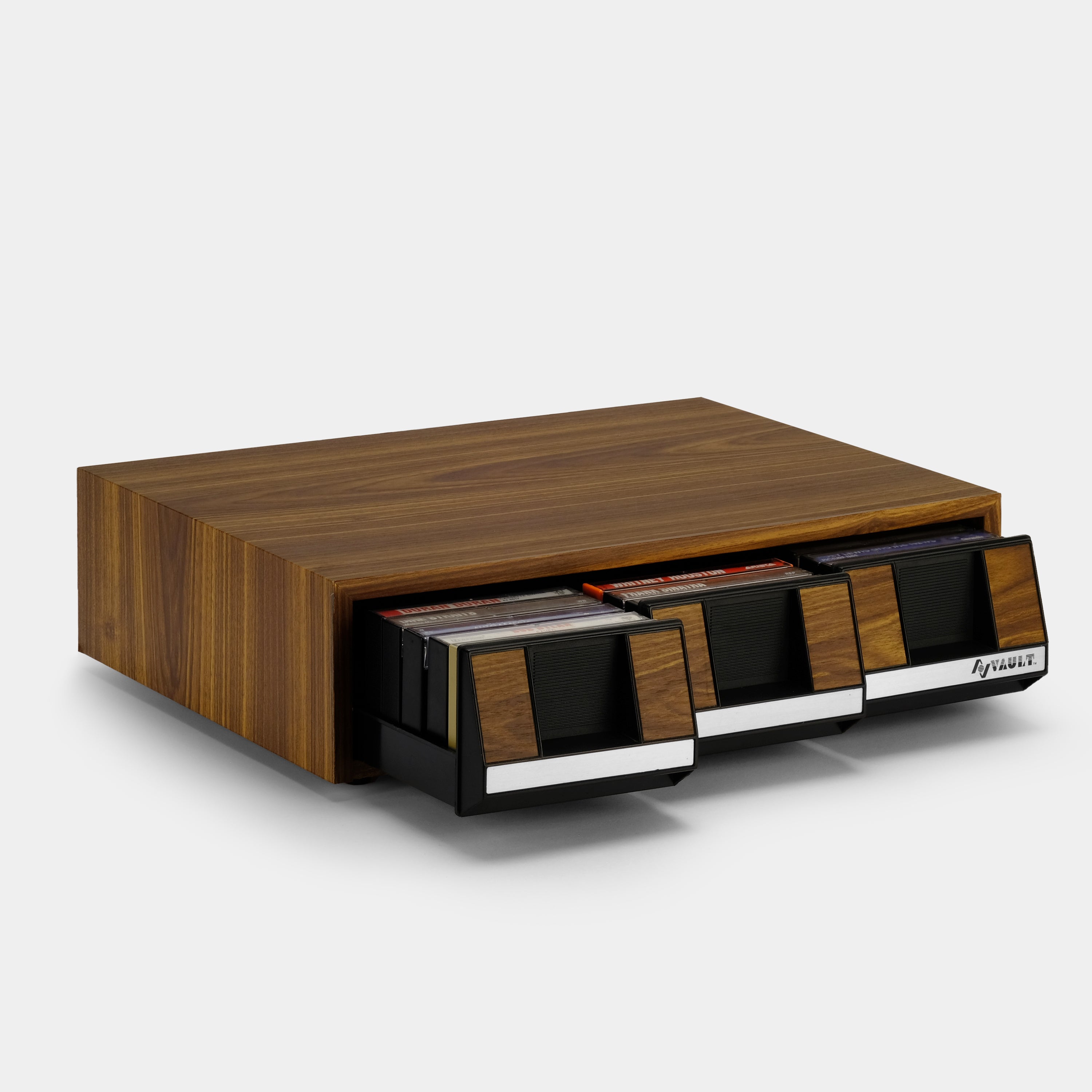 AV Vault Wood Cassette Tape Storage Drawers