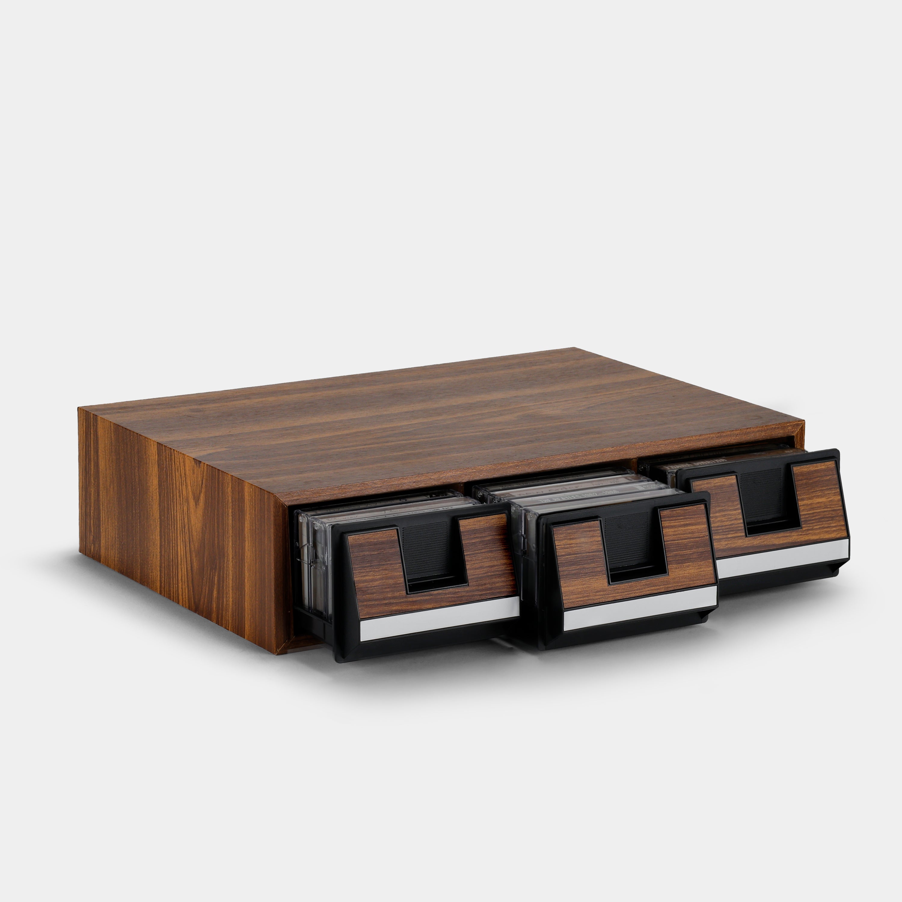 Wood Cassette Tape Storage Drawers