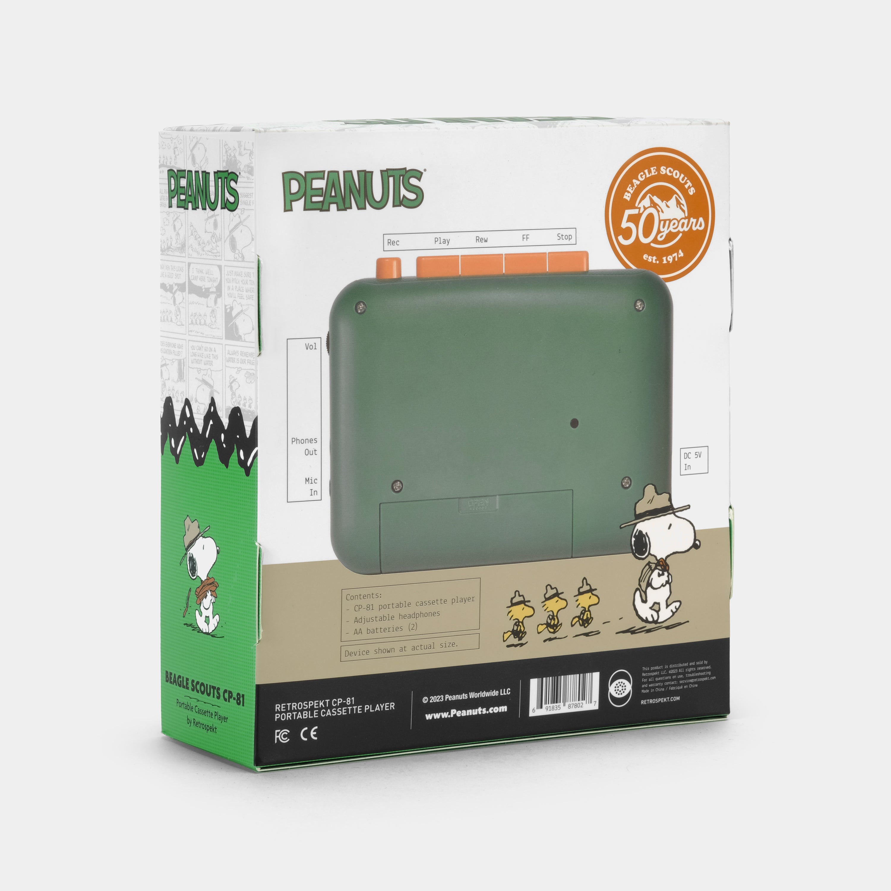 Peanuts Beagle Scouts Retrospekt CP-81 Portable Cassette Player