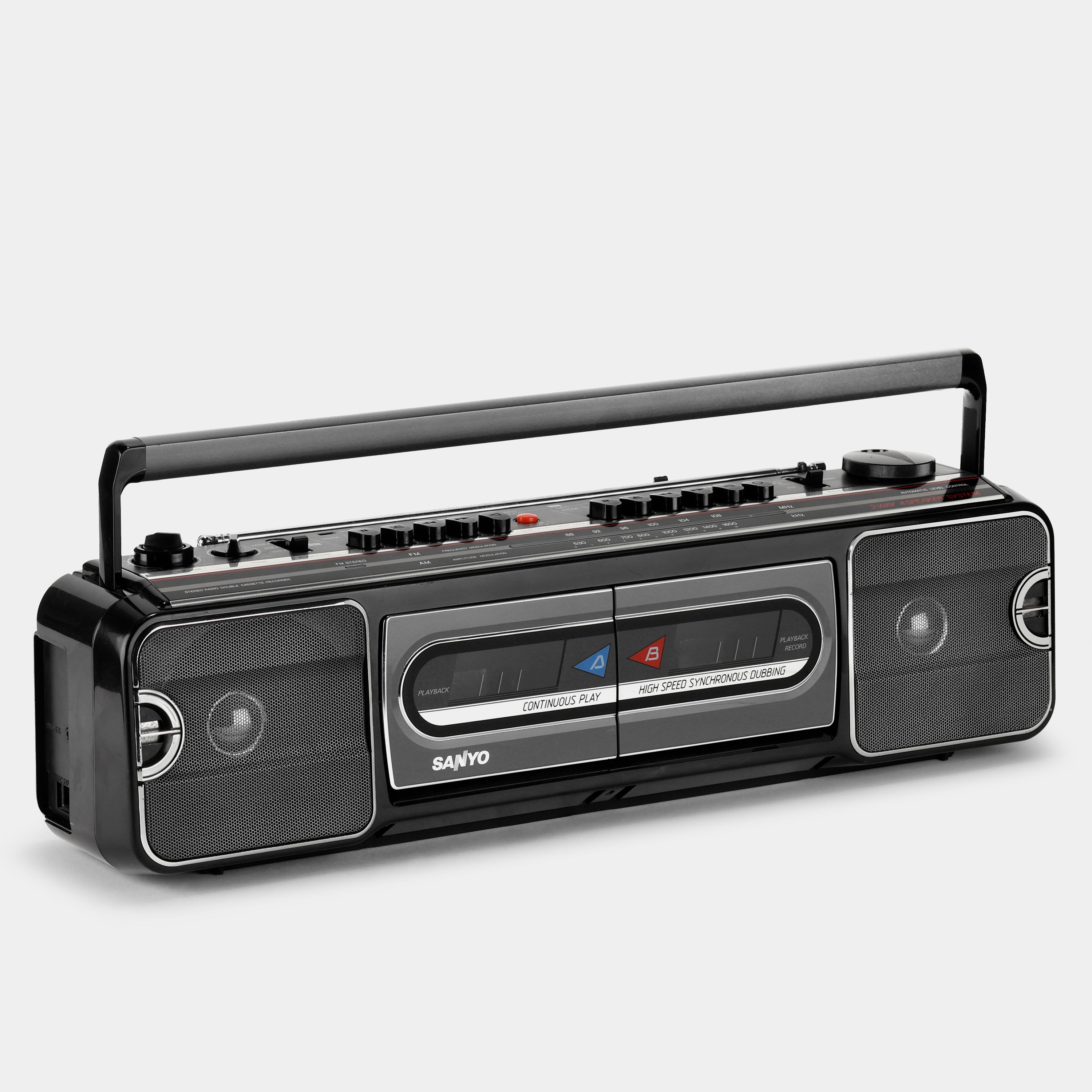 Sanyo MW727 AM/FM Stereo Boombox Double Cassette Recorder and Player