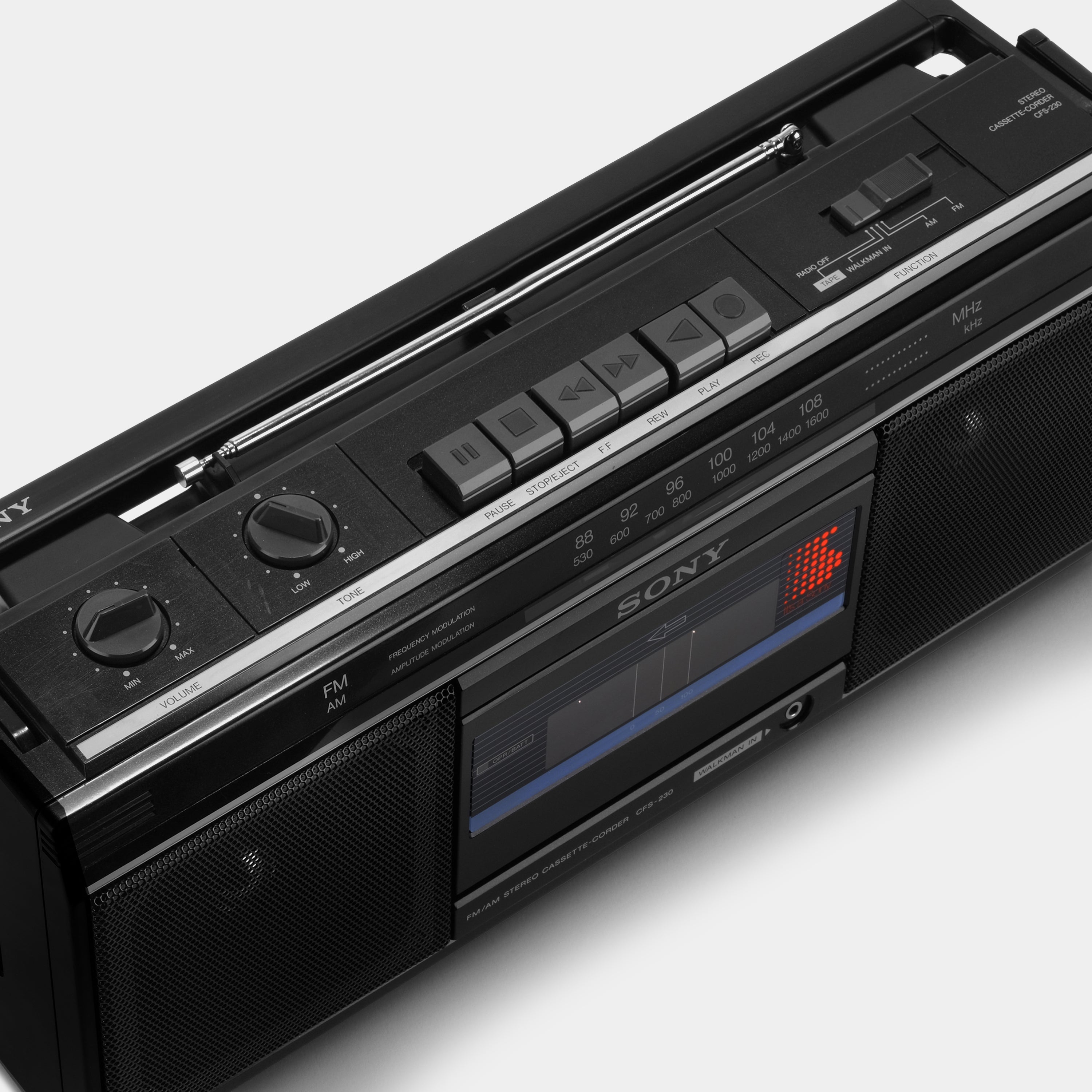 Sony CFS-230 Black Boombox Cassette Player