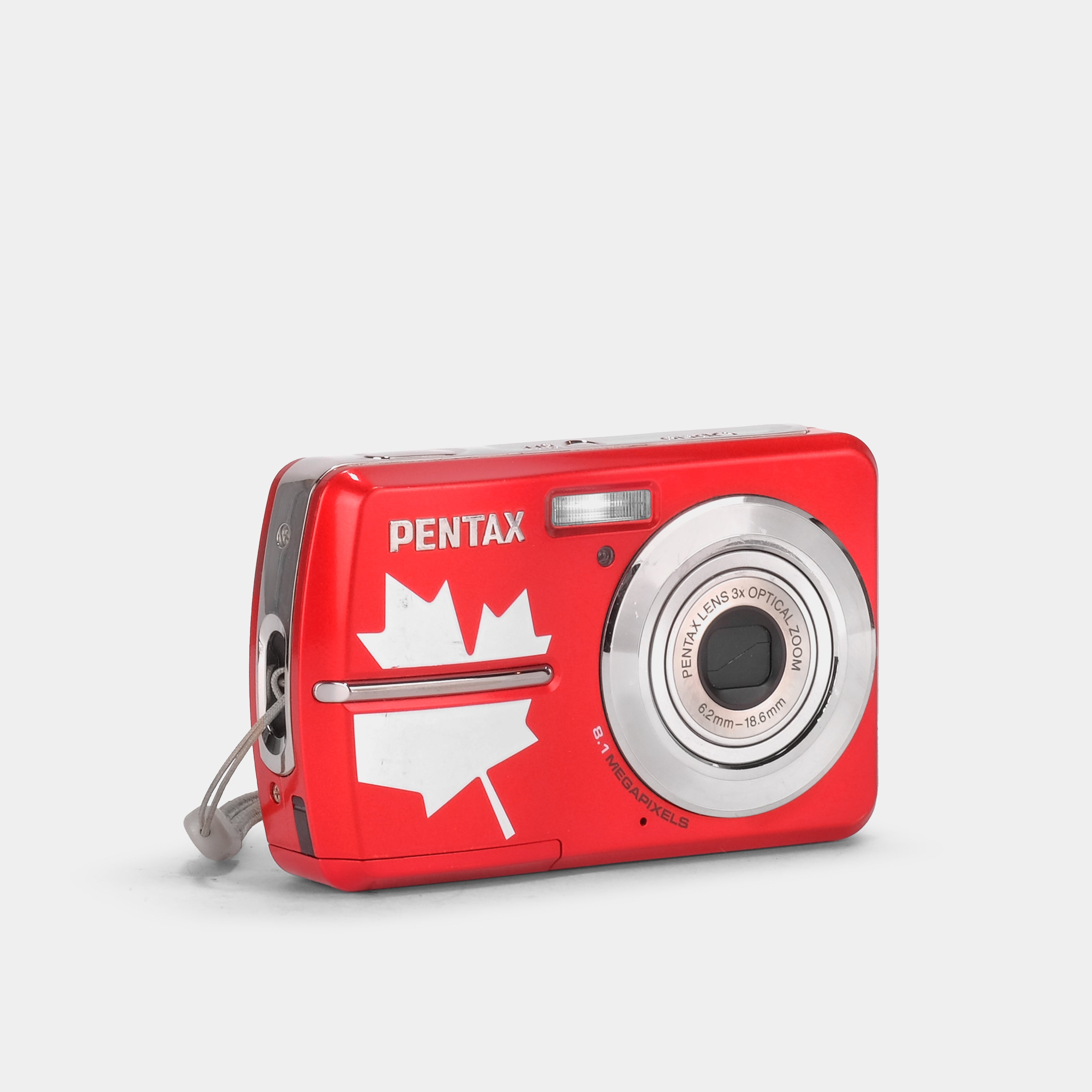 Pentax Optio E50 Red Canadian Maple Leaf Point and Shoot Digital Camera