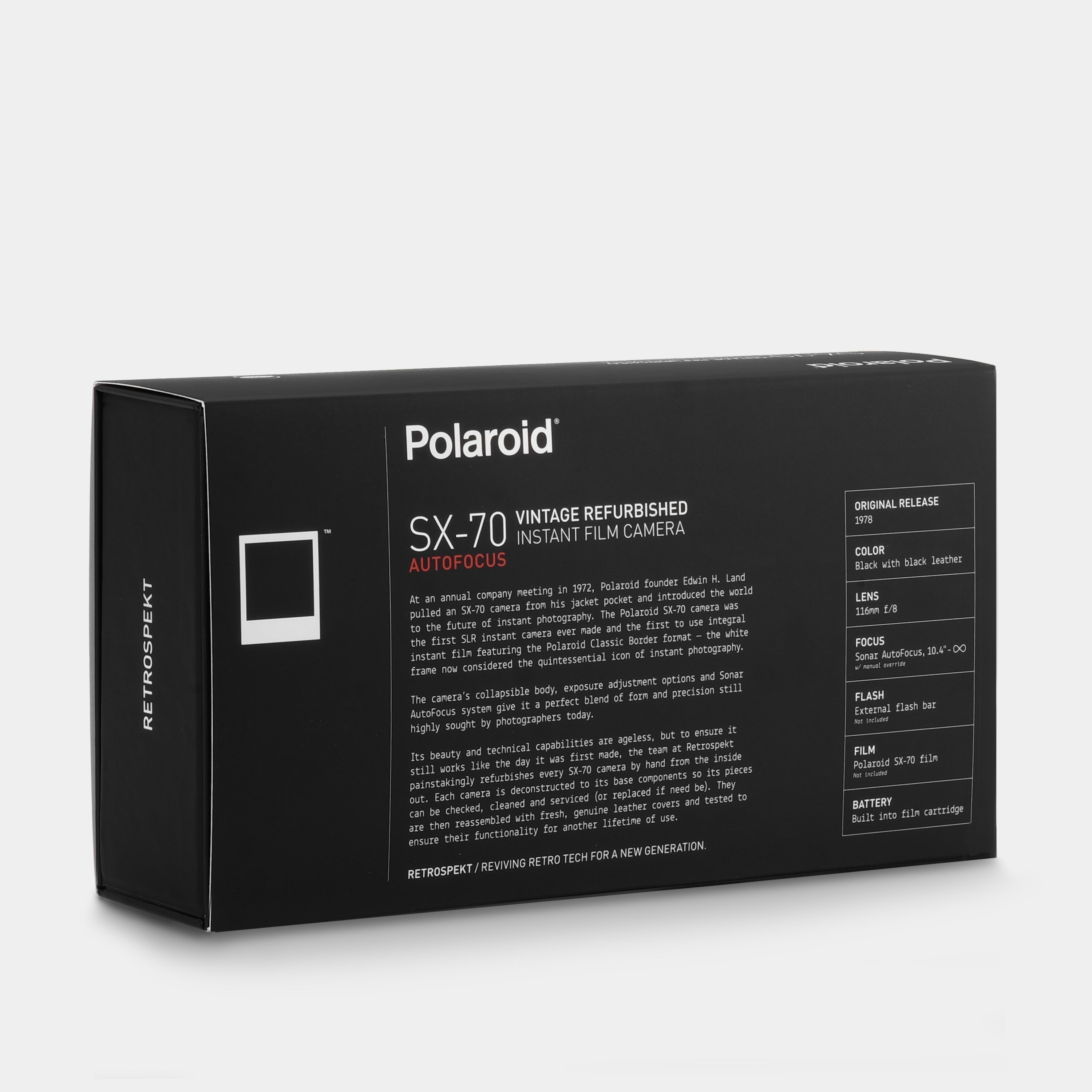 Polaroid SX-70 Sonar Autofocus Black Folding Instant Film Camera