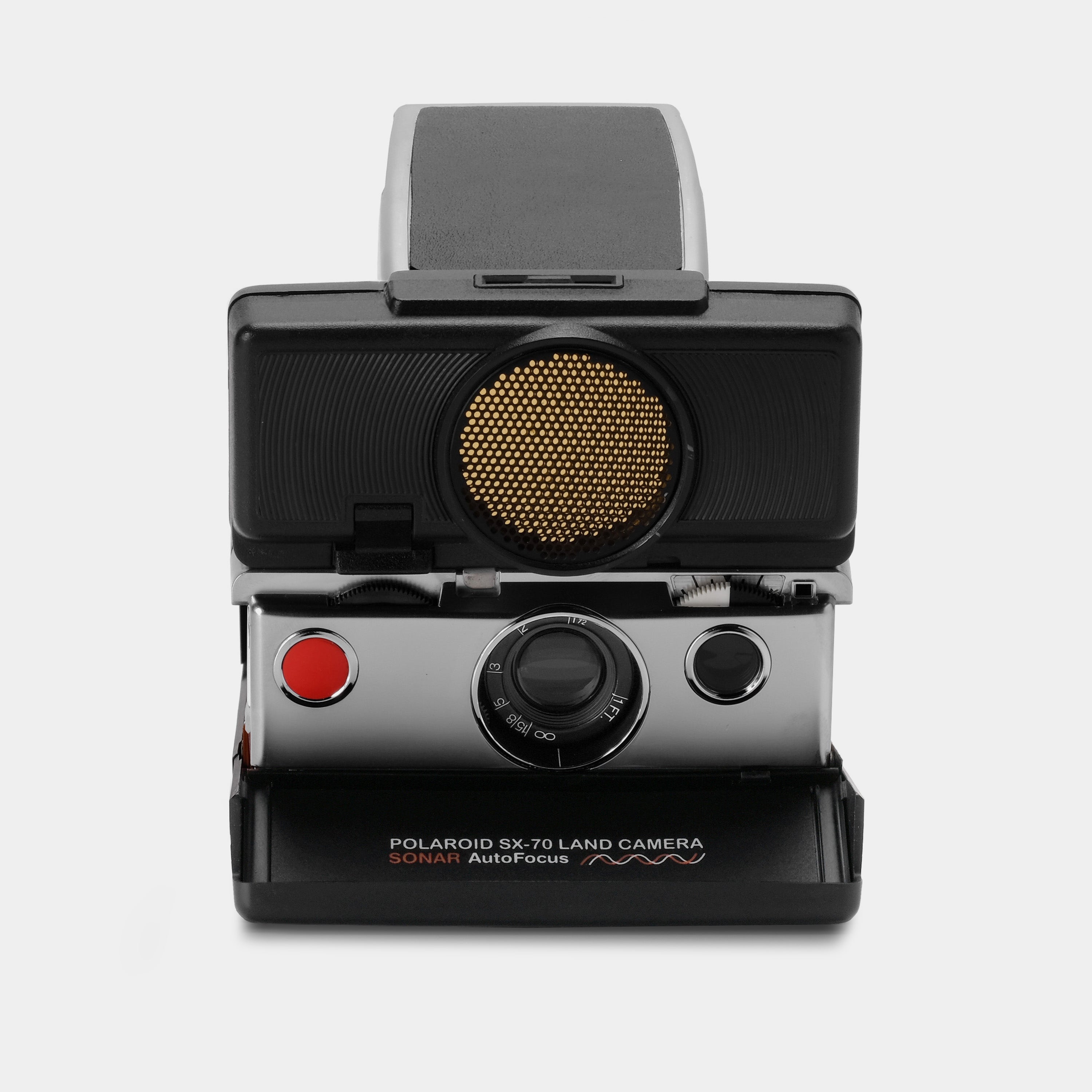 Polaroid SX-70 Sonar Autofocus Black with Chrome Folding Instant Film Camera