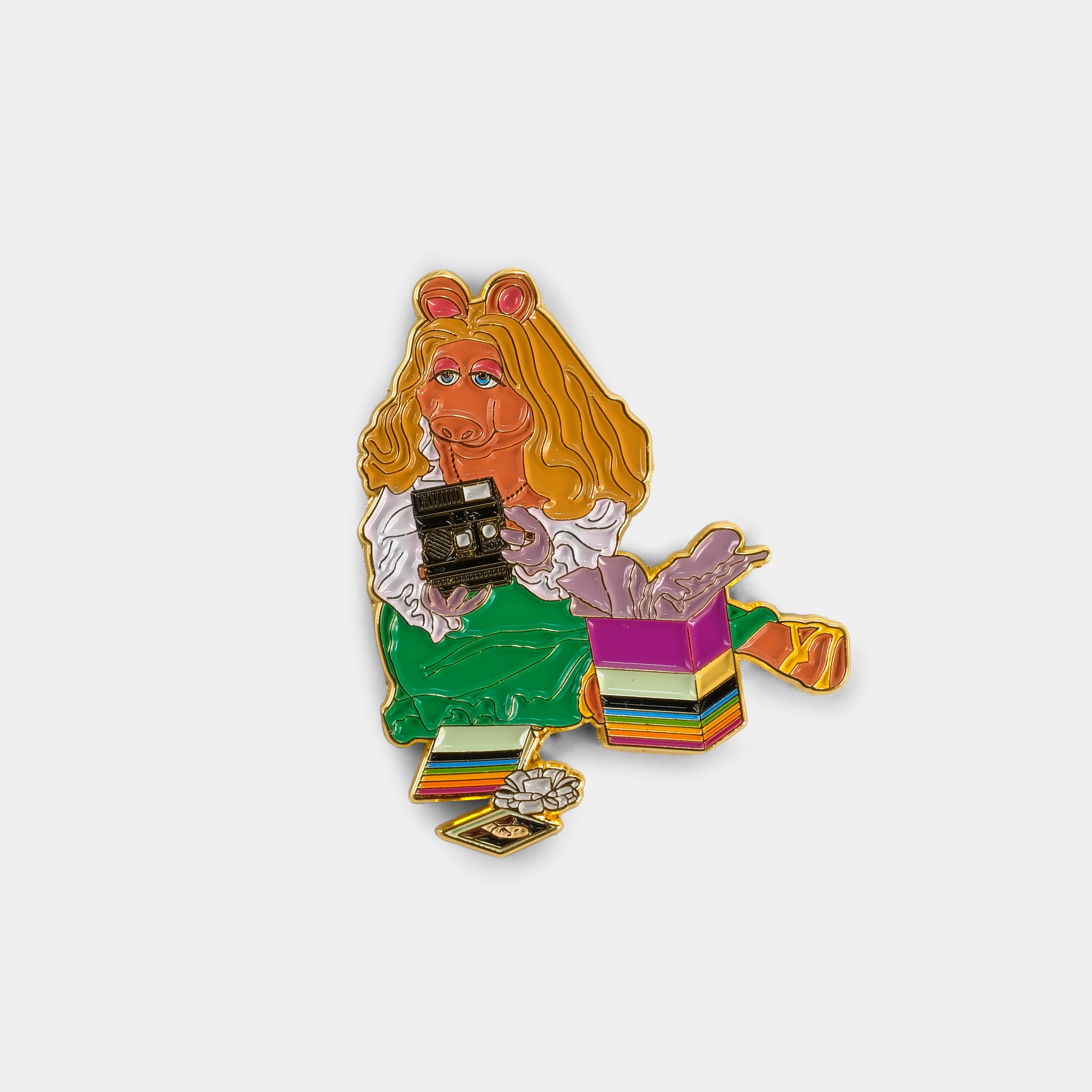 Miss Piggy with Polaroid 600 Enamel Pin