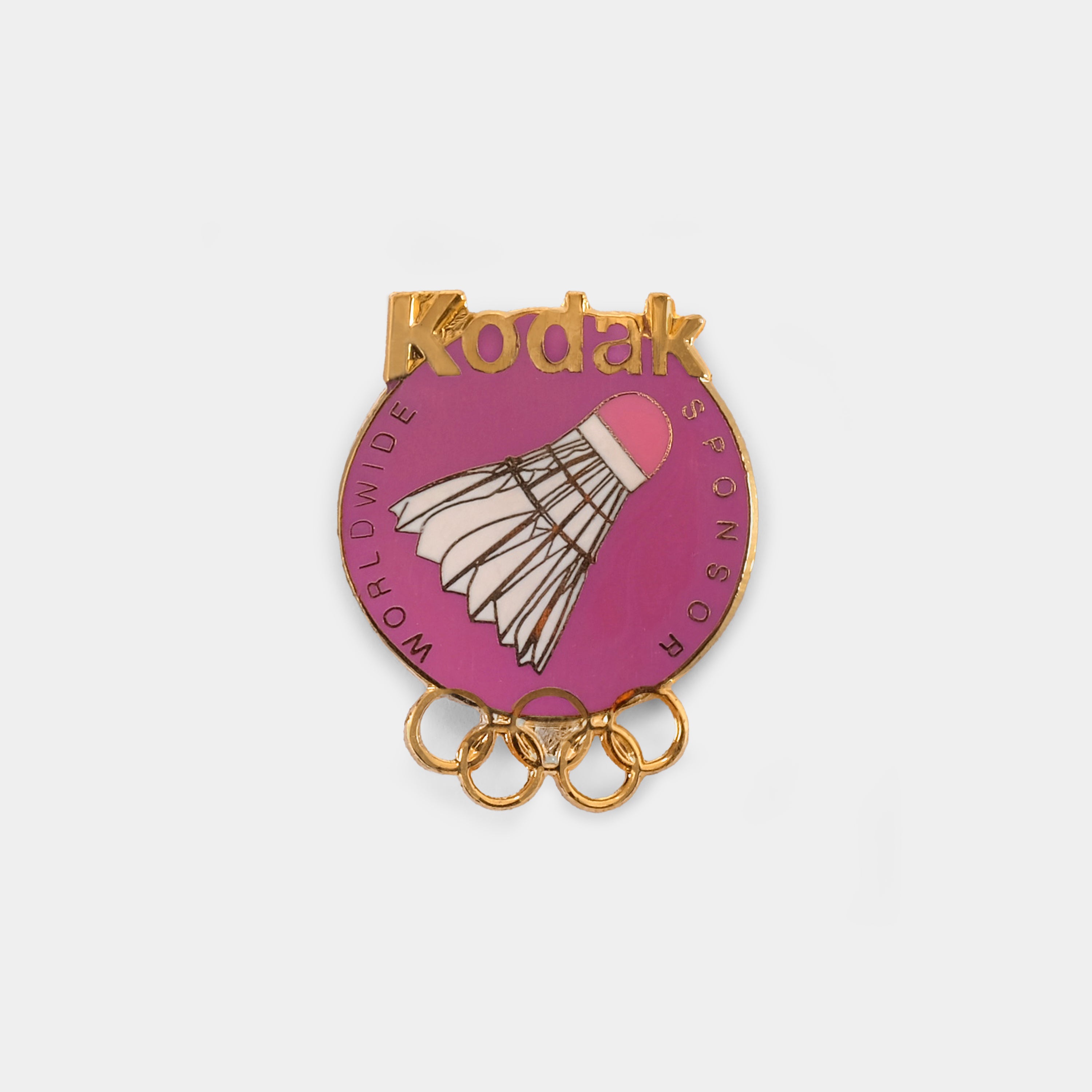 Kodak "Worldwide Sponsor" Olympic Badminton Vintage Enamel Pin