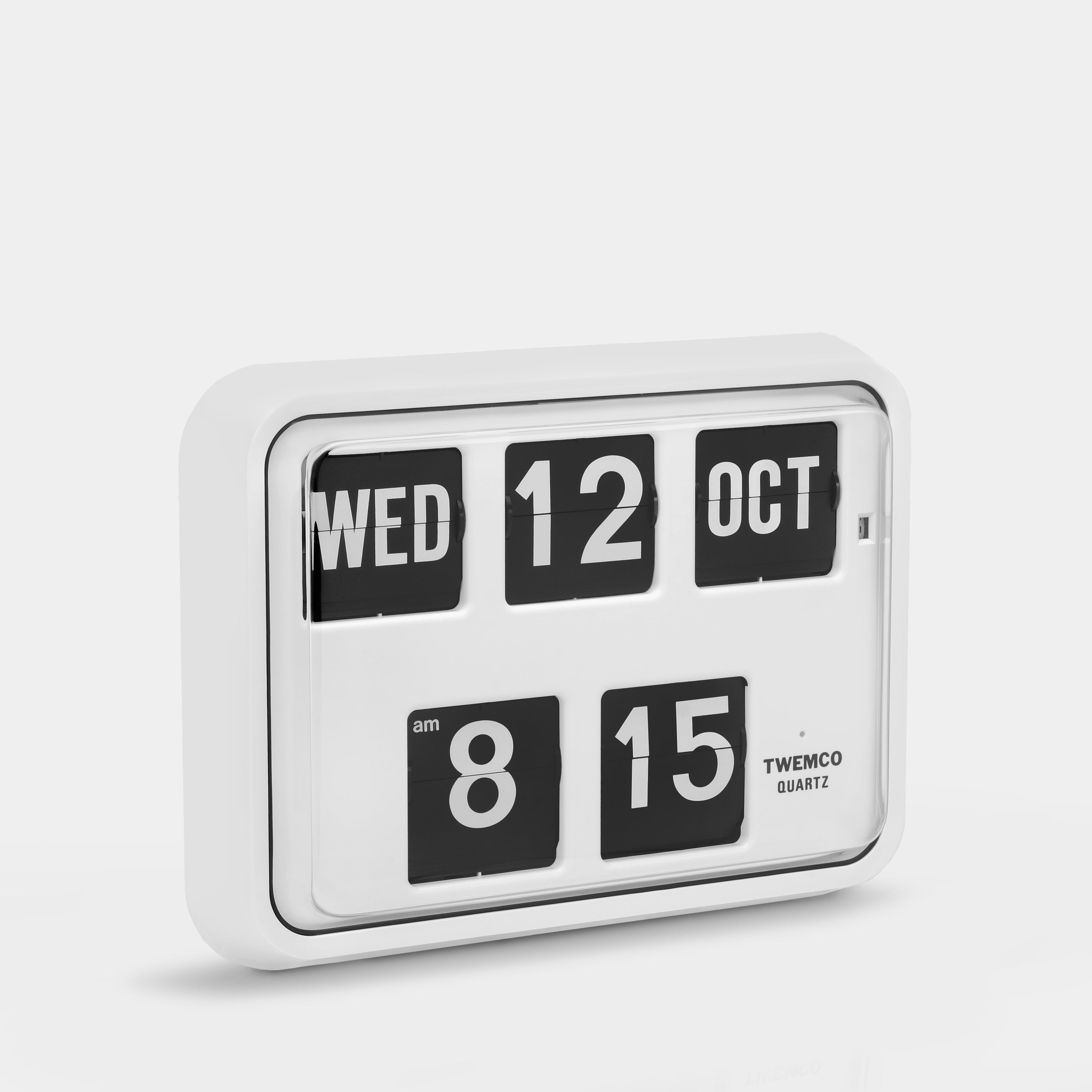 Twemco BQ-17 White Calendar Flip Clock