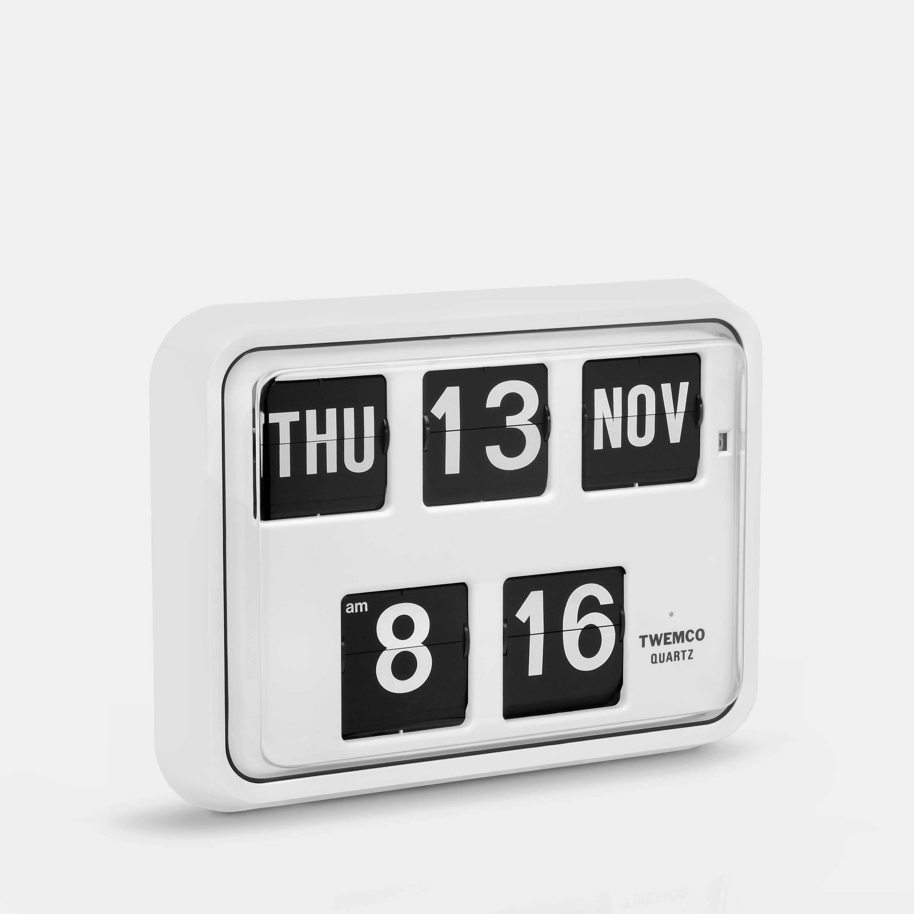 Twemco BQ-17 White Calendar Flip Clock