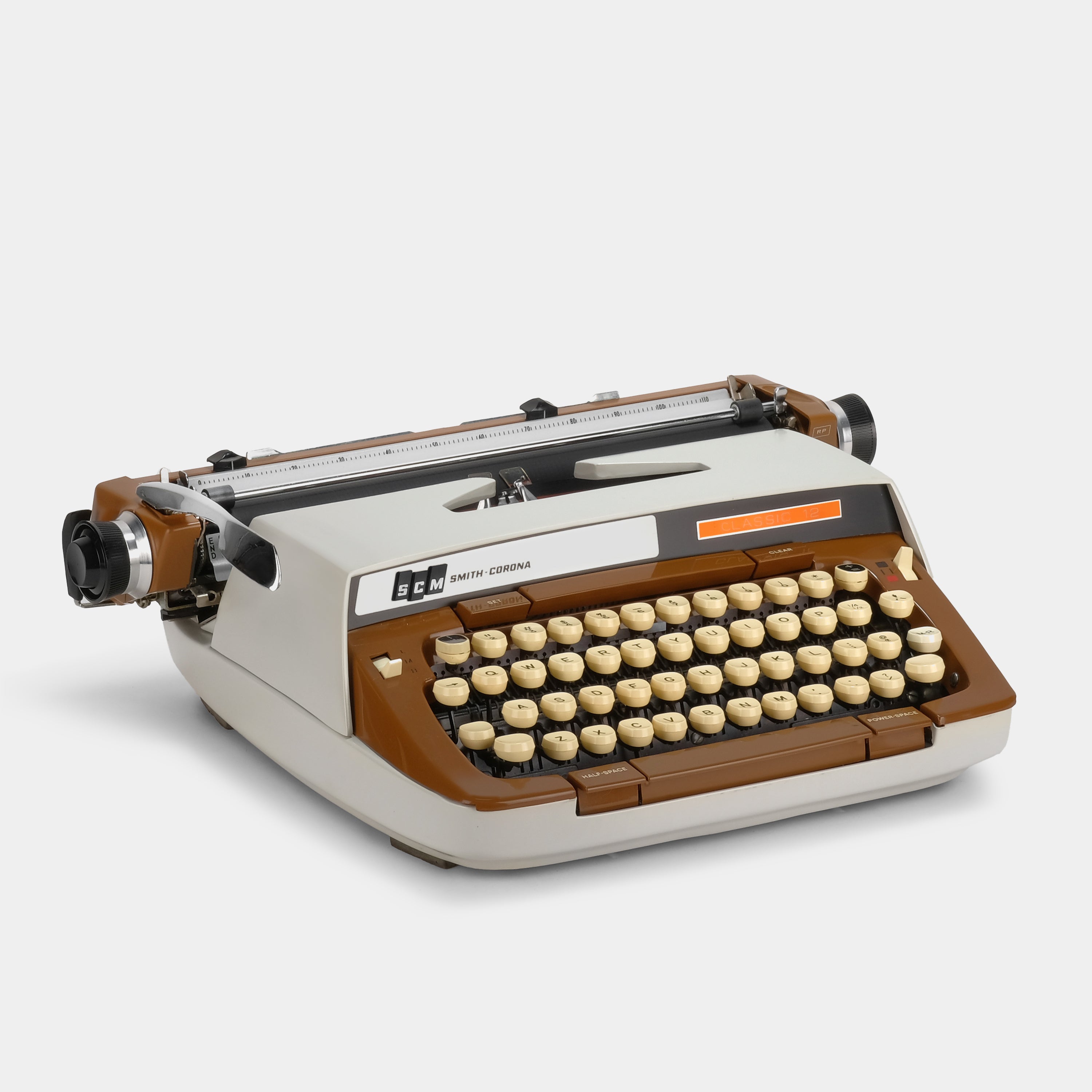 Smith-Corona Classic 12 Brown and Grey Manual Typewriter and Case