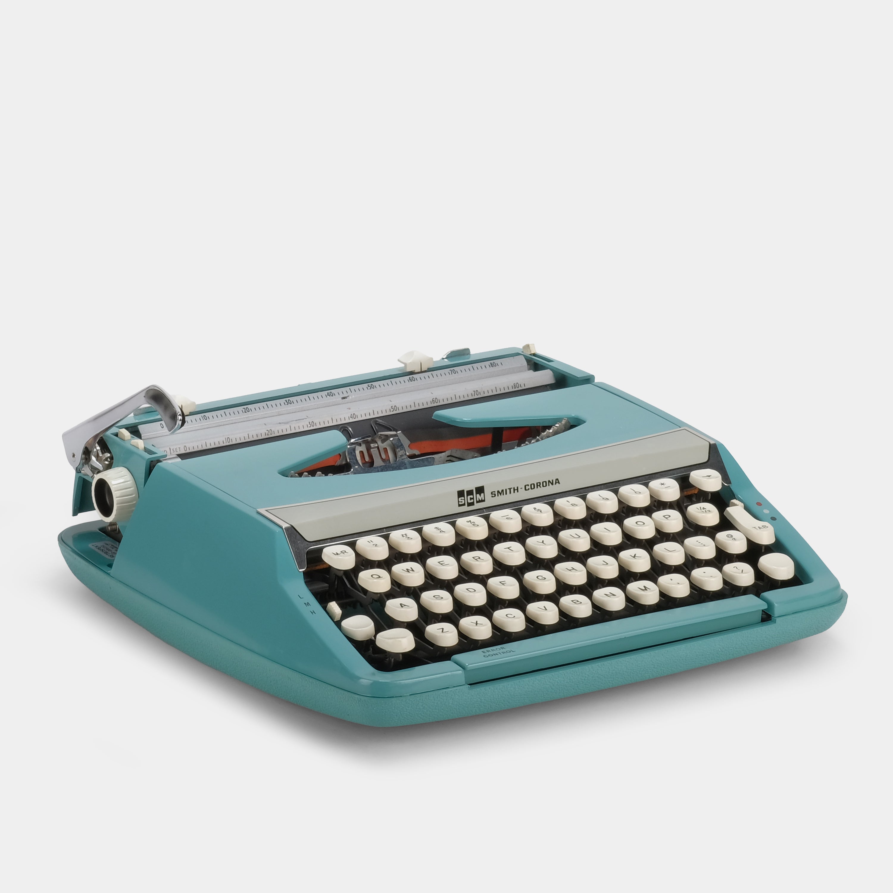 Smith-Corona Corsair Deluxe Turquoise Manual Typewriter and Case