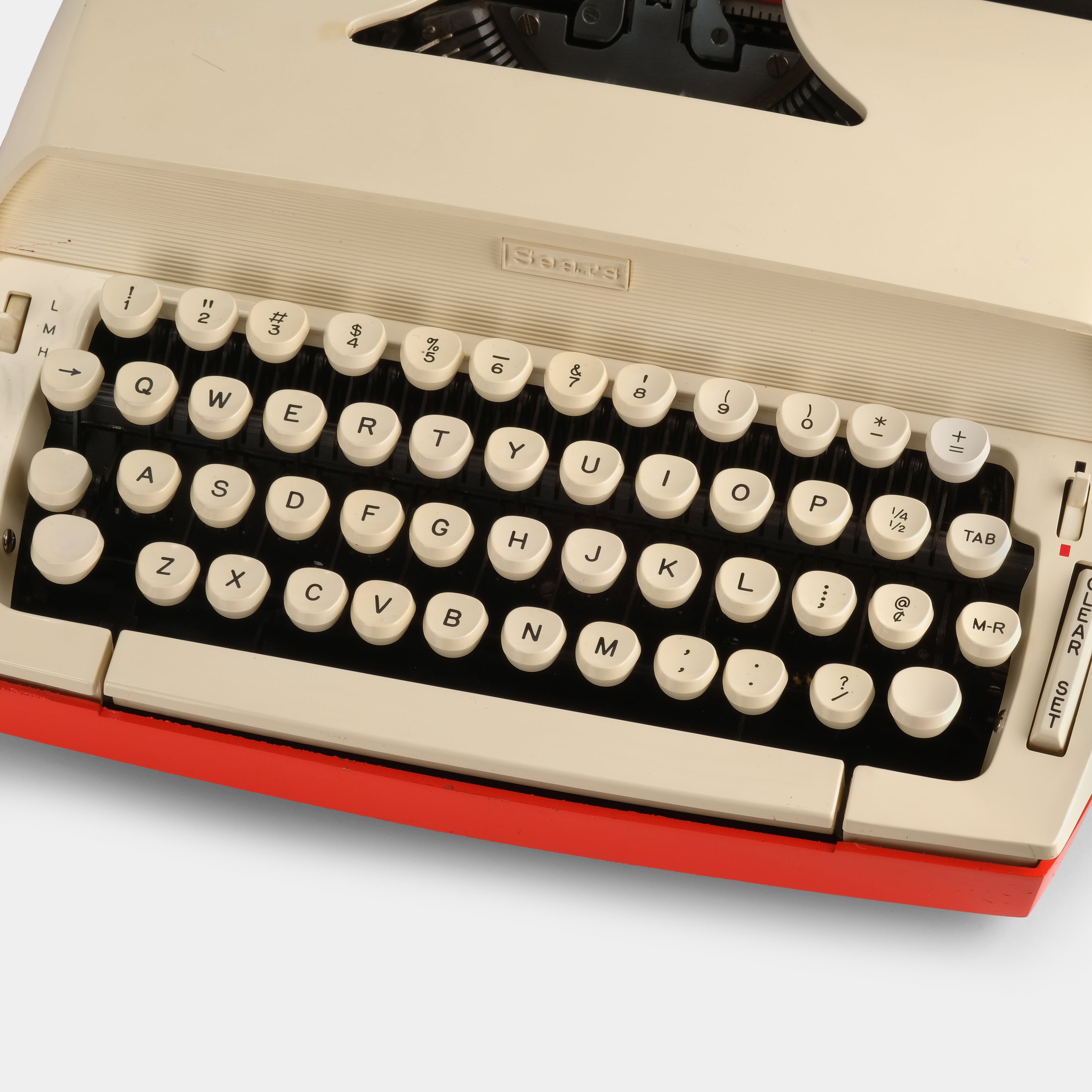 Sears Constellation II Beige and Red Manual Typewriter and Case