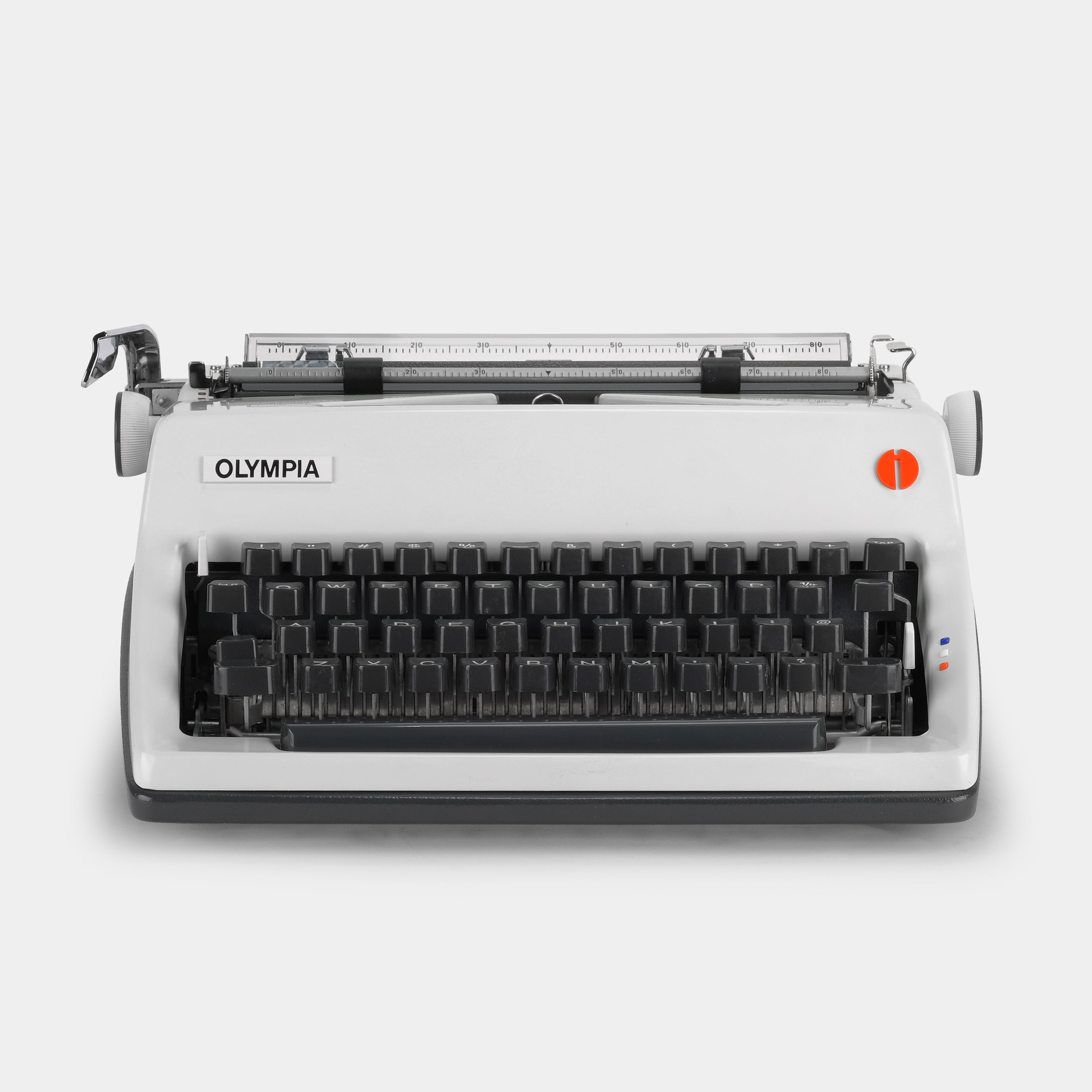 Olympia International SM8 White and Grey Manual Typewriter and Case