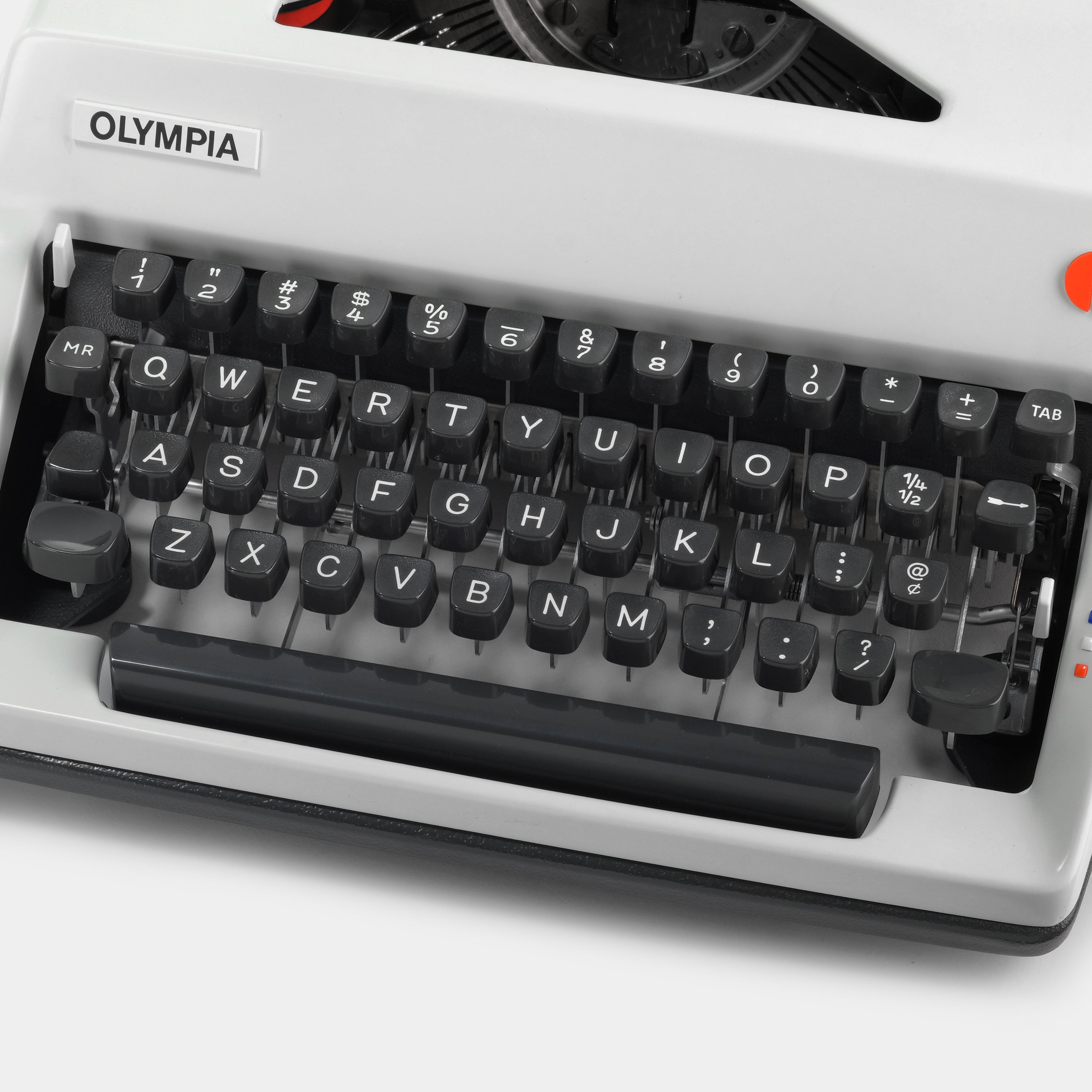 Olympia International SM8 White and Grey Manual Typewriter and Case