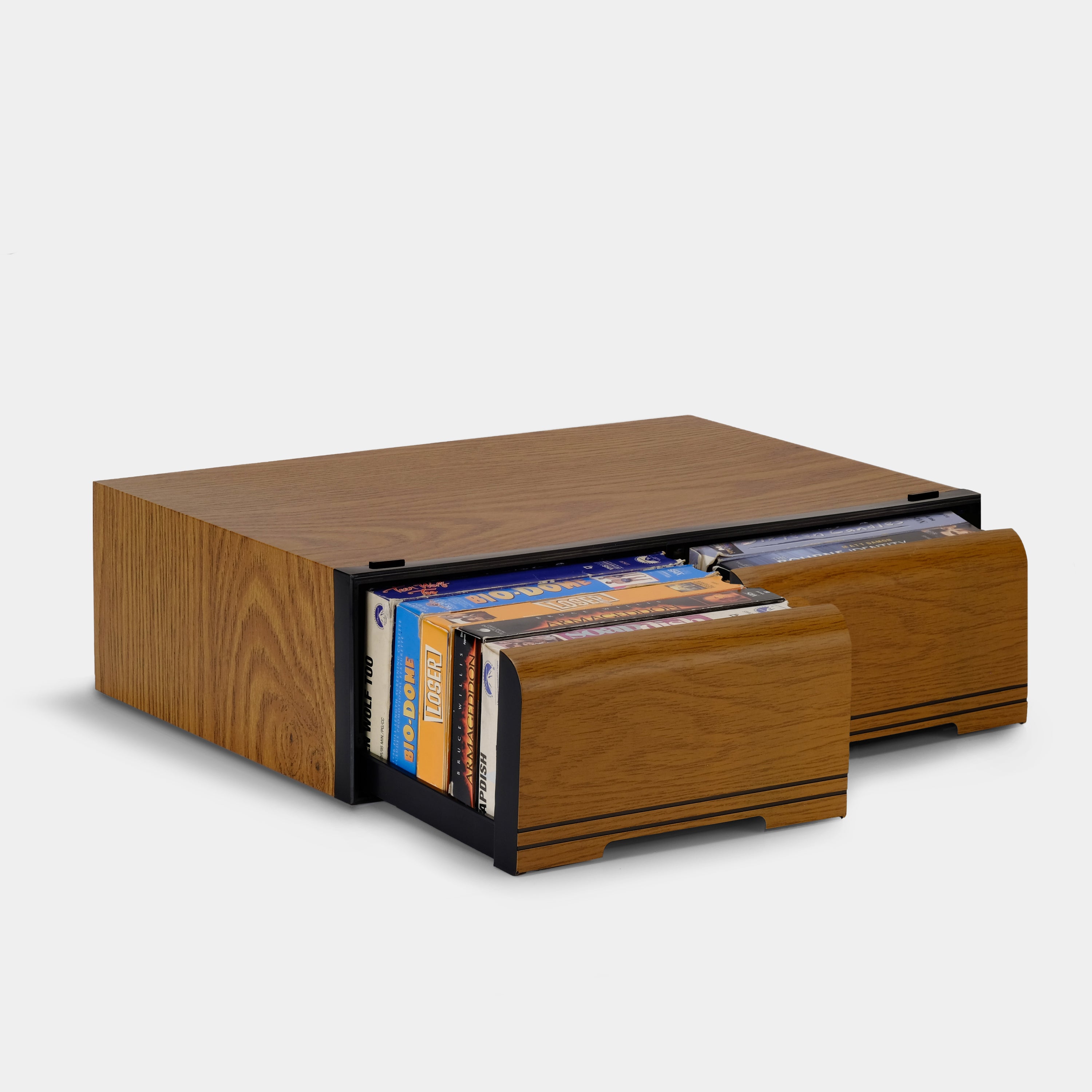 Wood Veneer VHS Tape Storage Drawers