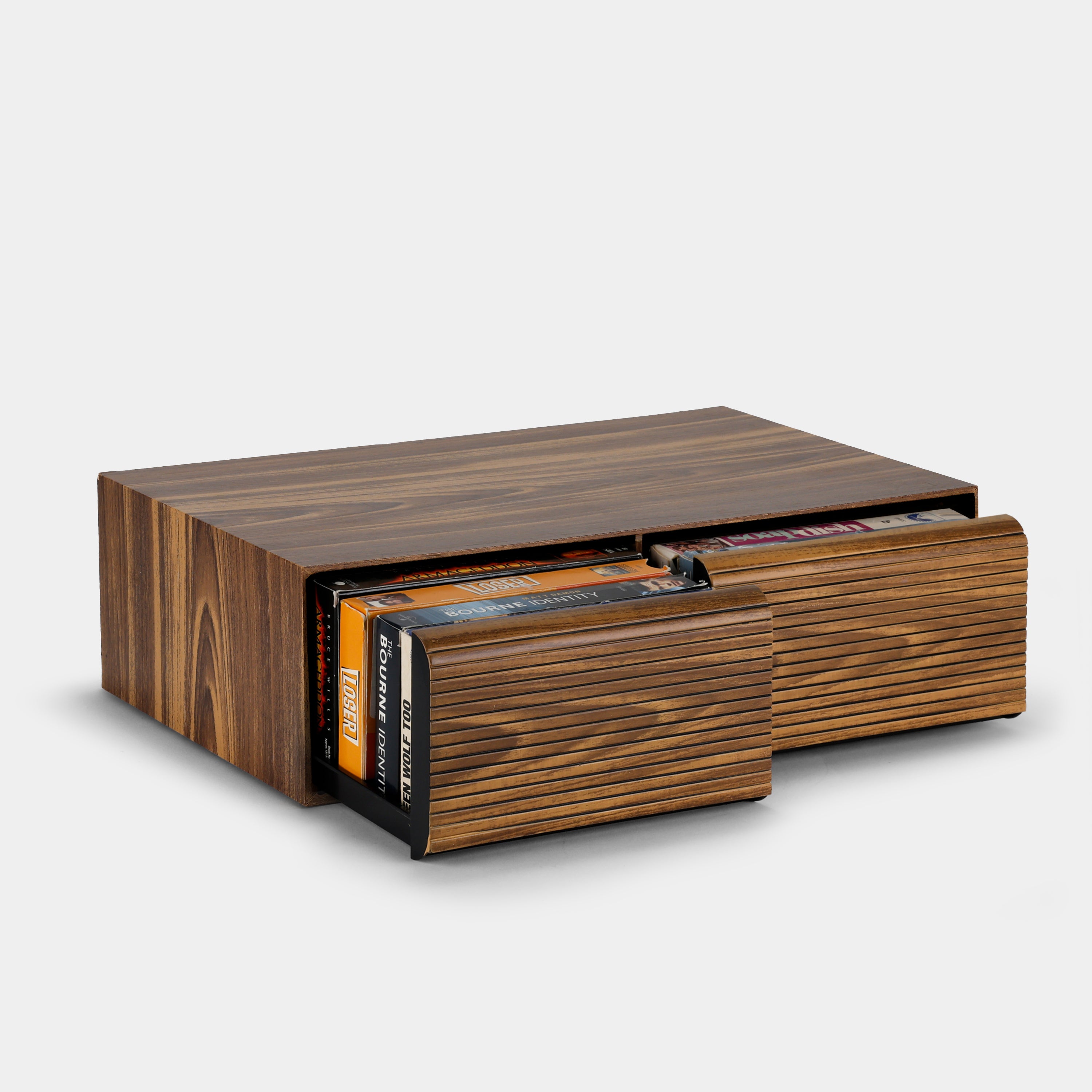 Wood Veneer VHS Tape Storage Drawers