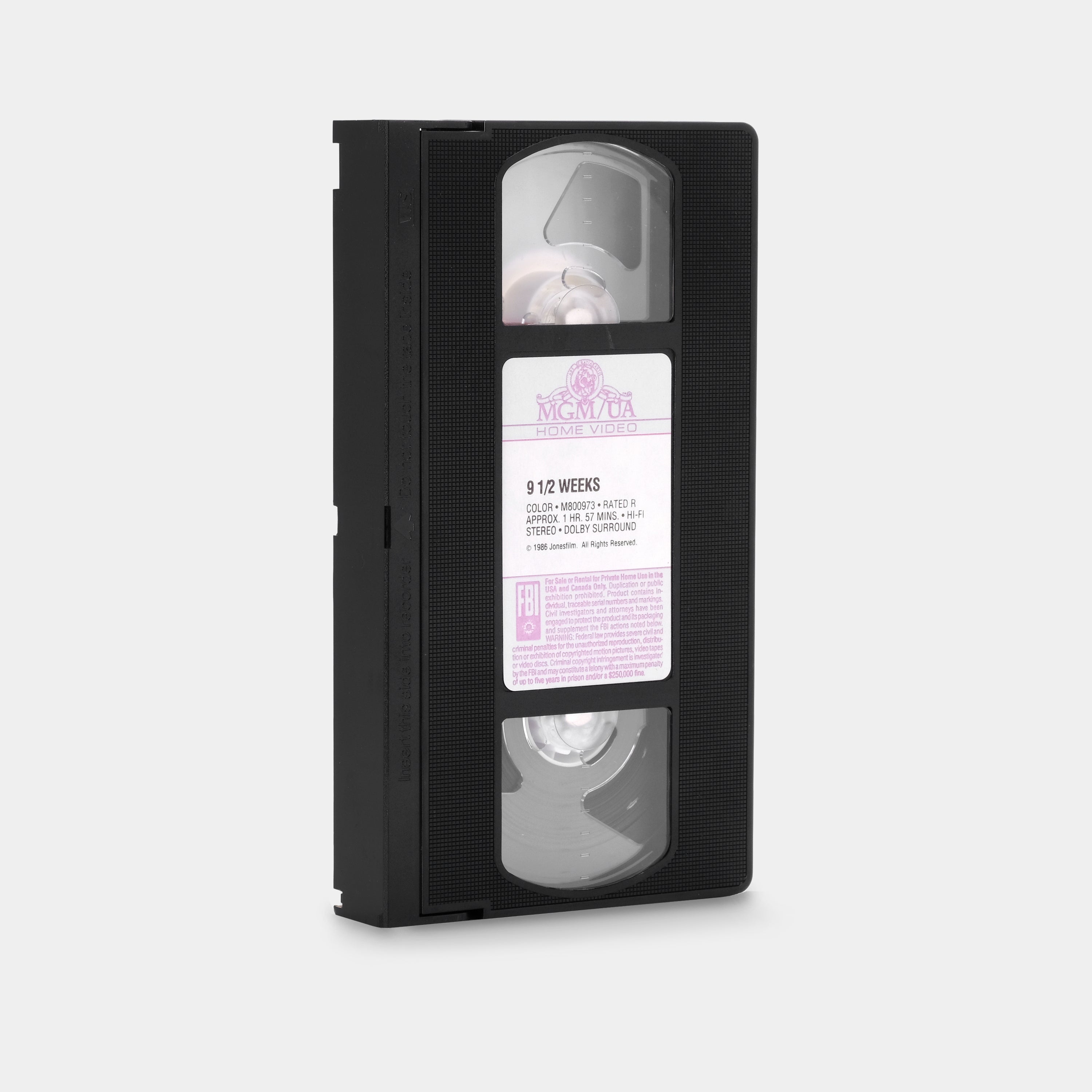 9 1/2 Weeks VHS Tape