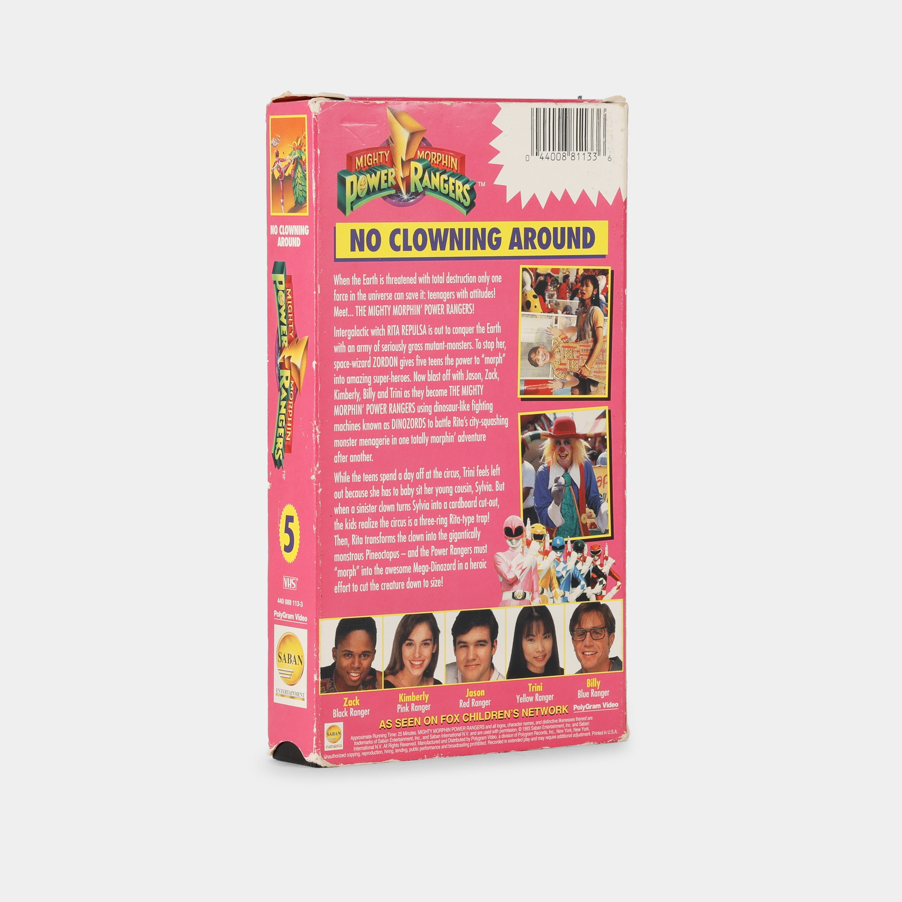 Mighty Morphin Power Rangers: No Clowning Around VHS Tape