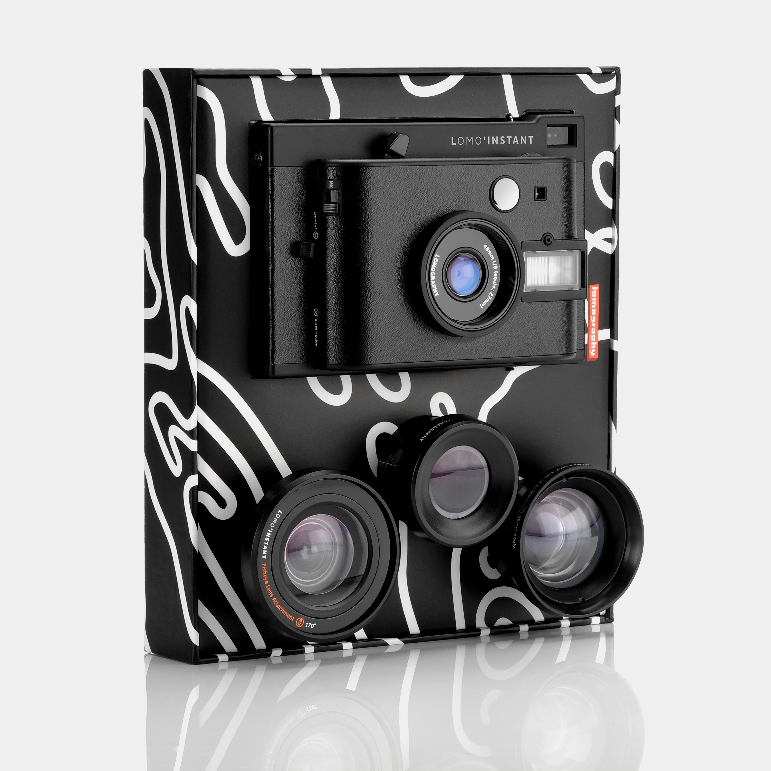 Lomography Lomo'Instant Instax Mini Black Instant Film Camera and Lenses