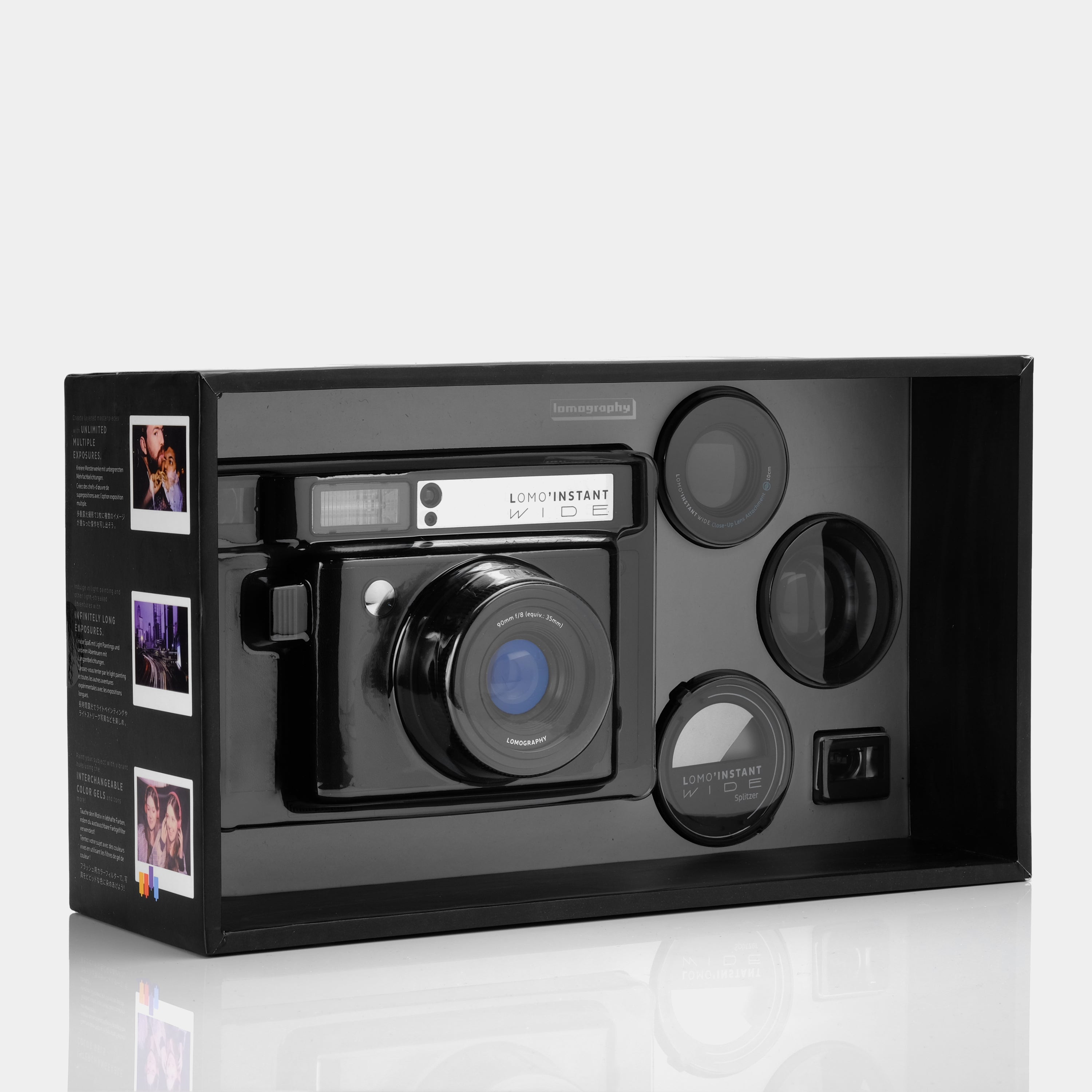 Lomography Lomo'Instant Wide Instax Instant Film Camera and Lenses Combo (Black Edition)